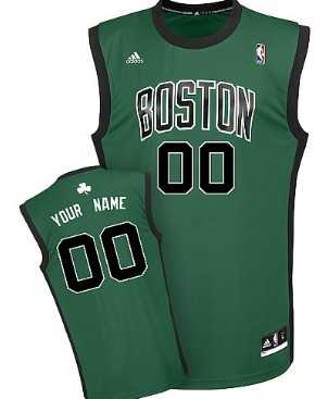 Men & Youth Customized Boston Celtics Green With Black Jersey